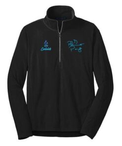 Rhino Page Signature CoolWick Microfleece 1/2 Zip Pullover Black Teal