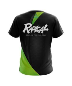 Alternative view of Radical Carbon Green Swirl CoolWick Bowling Jersey