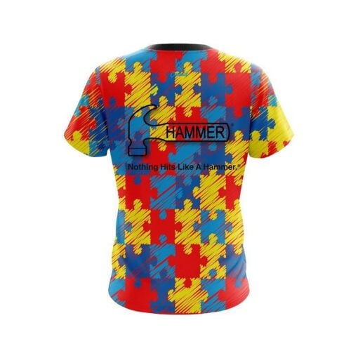 Hammer Autism Awareness CoolWick Bowling Jersey - Image 2