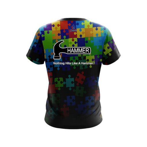 Hammer Autism Awareness Be Kind CoolWick Bowling Jersey - Image 2