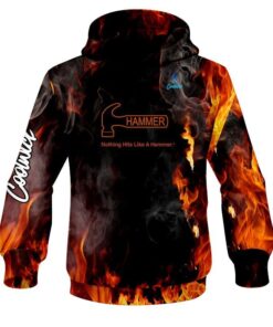 Hammer Orange Flame CoolWick Bowling Hoodie