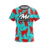 Motiv Aqua Red Cat CoolWick Bowling Jersey