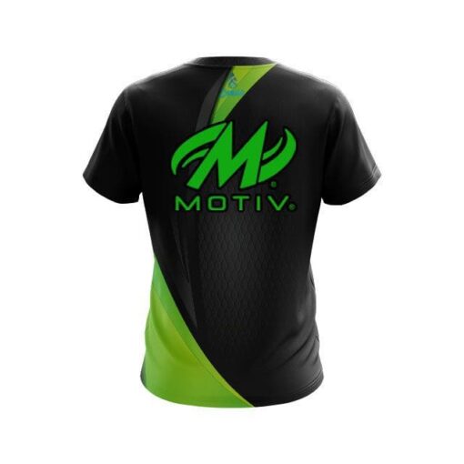 Motiv Carbon Green Swirl CoolWick Bowling Jersey - Image 2