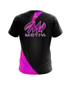 Alternative view of Motiv Carbon Pink Swirl CoolWick Bowling Jersey