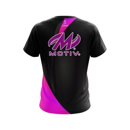Motiv Carbon Pink Swirl CoolWick Bowling Jersey - Image 2