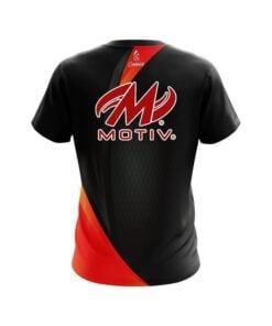 Alternative view of Motiv Carbon Red Swirl CoolWick Bowling Jersey