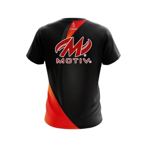 Motiv Carbon Red Swirl CoolWick Bowling Jersey - Image 2