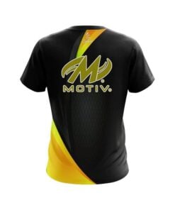 Alternative view of Motiv Carbon Yellow Swirl CoolWick Bowling Jersey