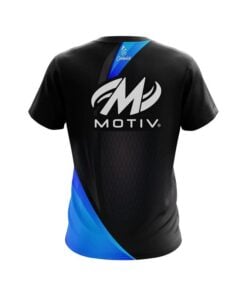 Alternative view of Motiv Carbon Blue Swirl CoolWick Bowling Jersey