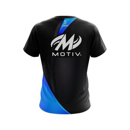 Motiv Carbon Blue Swirl CoolWick Bowling Jersey - Image 2