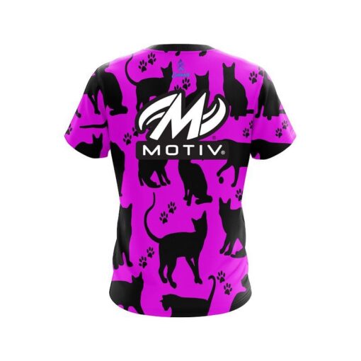 Motiv Pink Black Cat CoolWick Bowling Jersey - Image 2