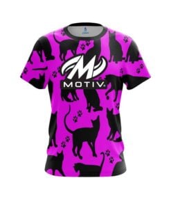Motiv Pink Black Cat CoolWick Bowling Jersey
