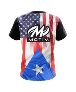 Alternative view of Motiv USA Puerto Rico Flag CoolWick Bowling Jersey