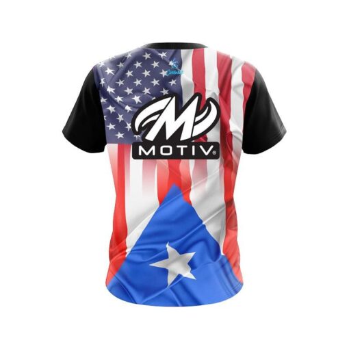 Motiv USA Puerto Rico Flag CoolWick Bowling Jersey - Image 2