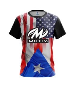 Motiv USA Puerto Rico Flag CoolWick Bowling Jersey