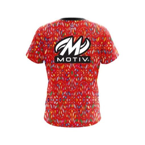 Motiv Kaleidoscope Red CoolWick Bowling Jersey - Image 2