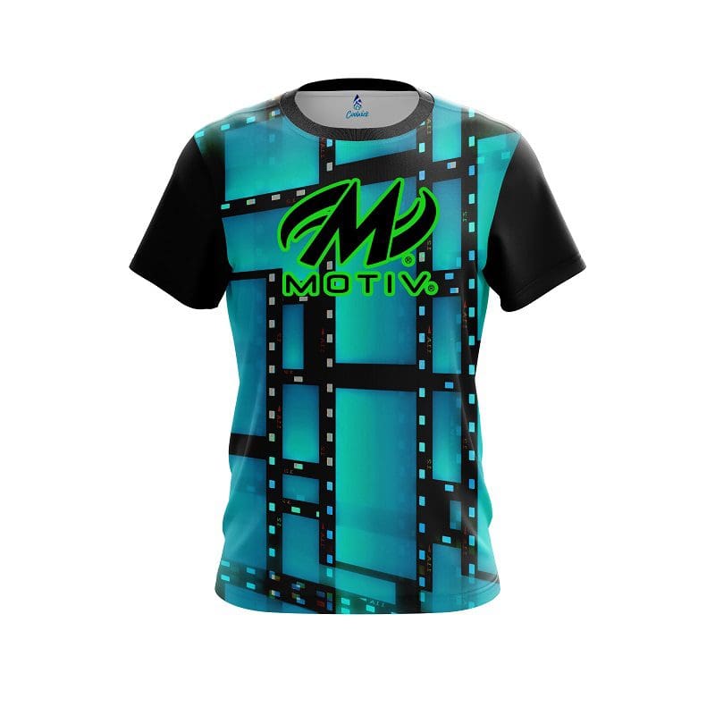 Motiv Movie Reel Aqua CoolWick Bowling Jersey