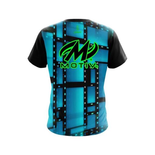 Motiv Movie Reel Aqua CoolWick Bowling Jersey - Image 2