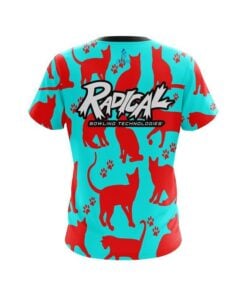 Alternative view of Radical Aqua Red Cat CoolWick Bowling Jersey