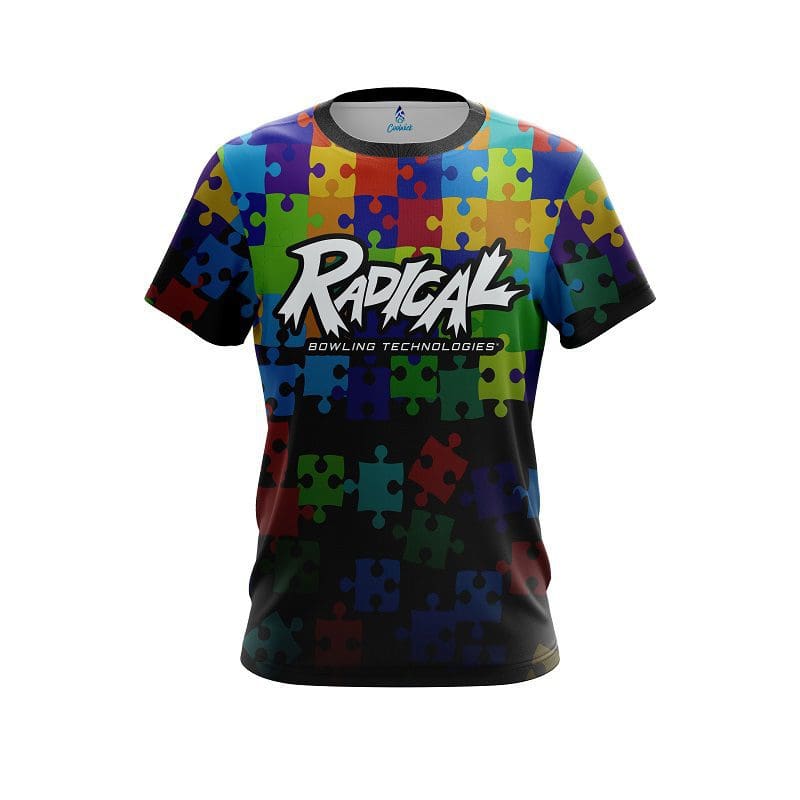 Radical Mens Dye Sub Autism Awareness CoolWick Performance Bowling Shirt 