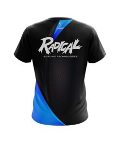 Alternative view of Radical Carbon Blue Swirl CoolWick Bowling Jersey