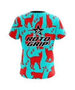 Alternative view of Roto Grip Aqua Red Cat CoolWick Bowling Jersey