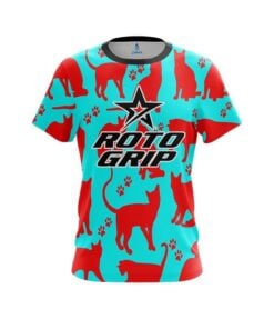 Roto Grip Aqua Red Cat CoolWick Bowling Jersey