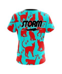 Alternative view of Storm Aqua Red Cat CoolWick Bowling Jersey
