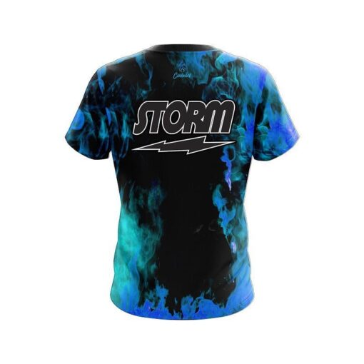 Storm Blue Flame CoolWick Bowling Jersey - Image 2