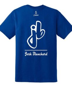 Alternative view of Josh Blanchard Men's 50/50 Bowling T-Shirt Royal Blue White