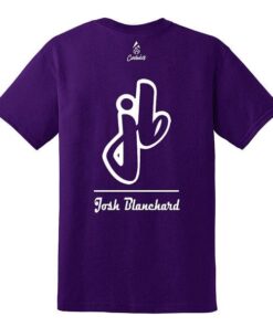 Alternative view of Josh Blanchard Men's 50/50 Bowling T-Shirt Purple White