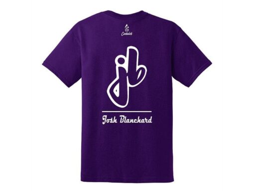 Josh Blanchard Men's 50/50 Bowling T-Shirt Purple White - Image 2