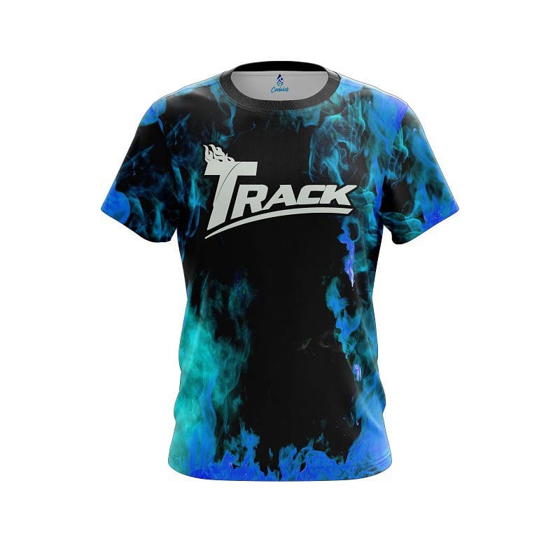 Track Blue Flame CoolWick Bowling Jersey
