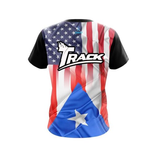Track USA Puerto Rico Flag CoolWick Bowling Jersey - Image 2