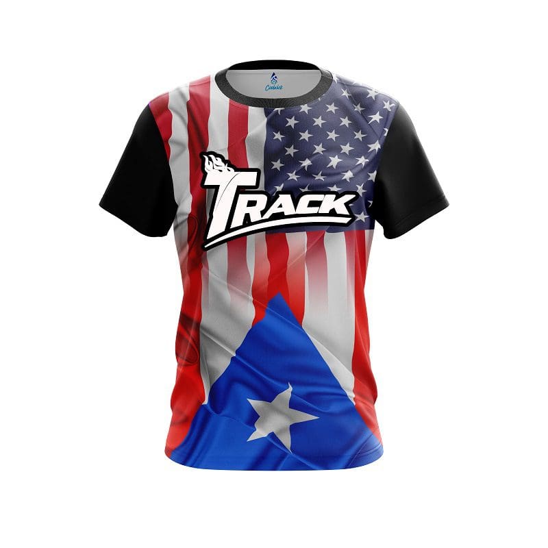 Track USA Puerto Rico Flag CoolWick Bowling Jersey