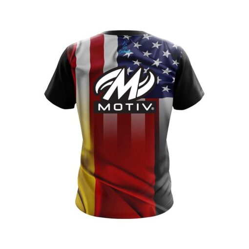 Motiv USA Germany Flag CoolWick Bowling Jersey - Image 2