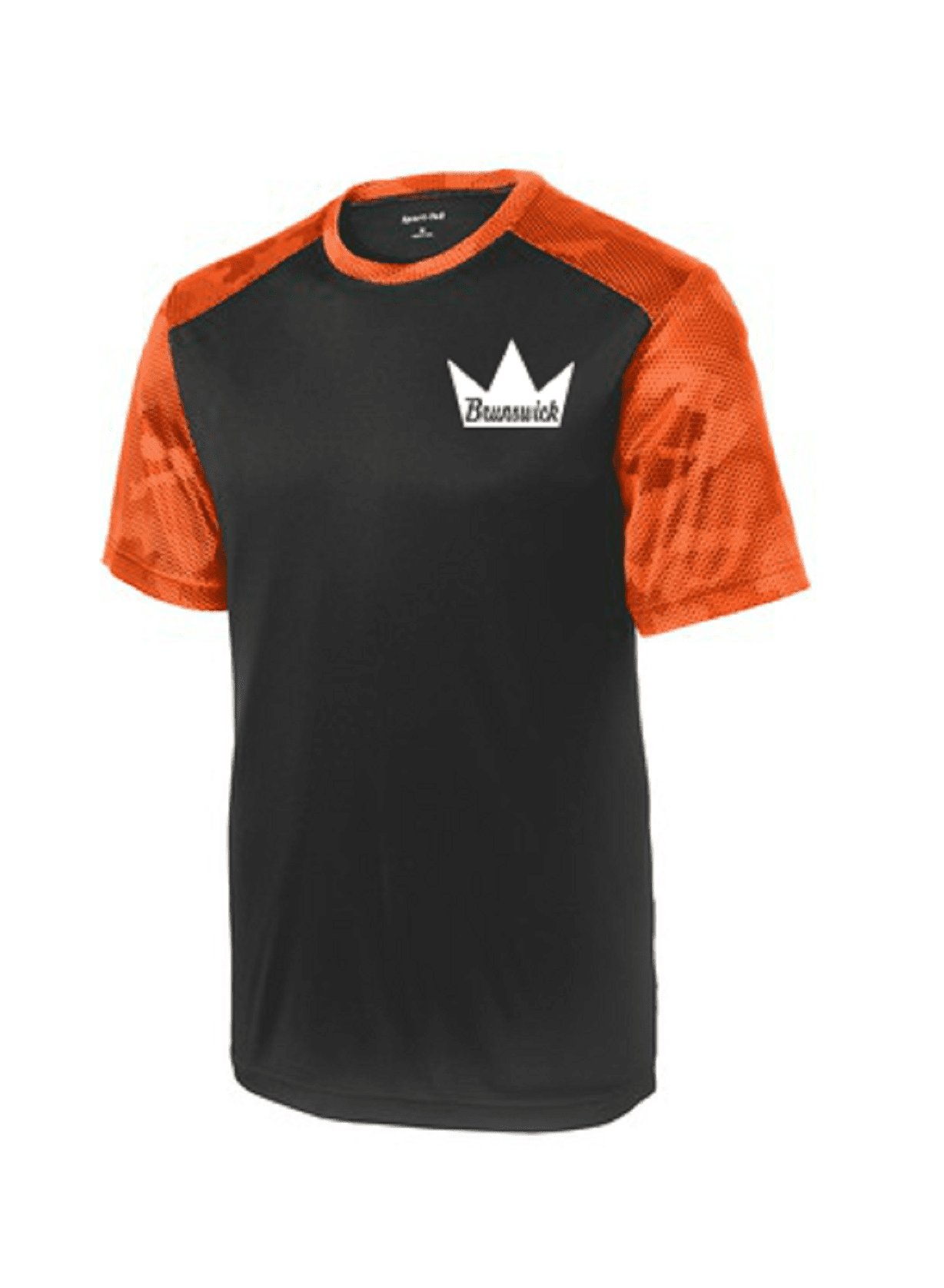 Brunswick Men's Magnitude Performance Crew Bowling Shirt Dri-Fit Orange