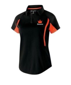 Brunswick Women's Inferno Performance Polo Bowling Shirt Black Orange Dri-Fit