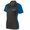 Brunswick Women's GigaZone Performance Polo Bowling Shirt Colorblock Grey Blue