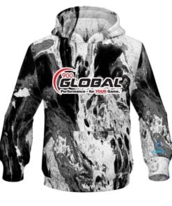 900 Global Marble Black CoolWick Bowling Hoodie