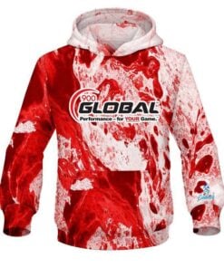 900 Global Marble Red CoolWick Bowling Hoodie