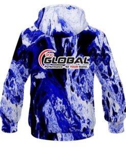 Alternative view of 900 Global Marble Blue CoolWick Bowling Hoodie
