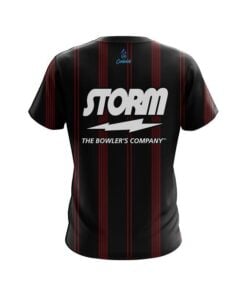 Alternative view of Storm Red And Black Stripe CoolWick Bowling Jersey