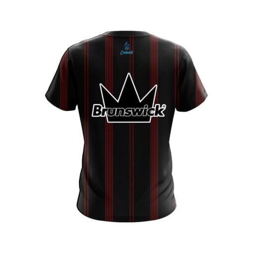 Brunswick Red And Black Stripe CoolWick Bowling Jersey - Image 2