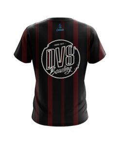 Alternative view of DV8 Red And Black Stripe CoolWick Bowling Jersey