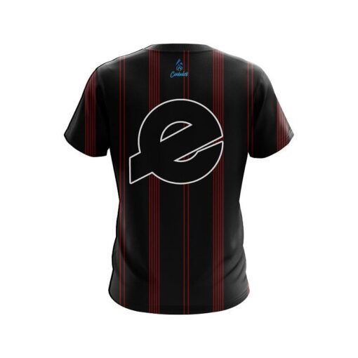 Ebonite Red And Black Stripe CoolWick Bowling Jersey - Image 2