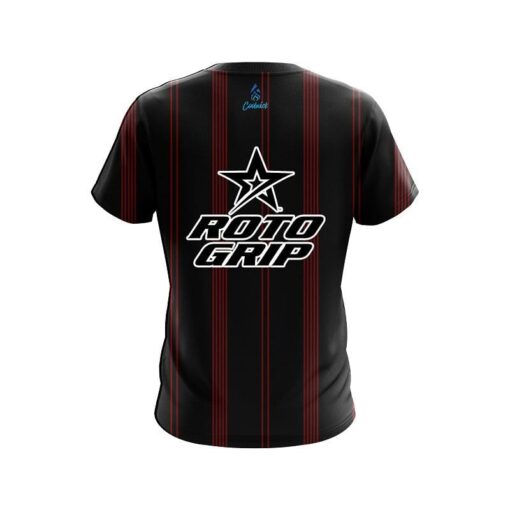 Roto Grip Red And Black Stripe CoolWick Bowling Jersey - Image 2