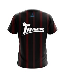 Alternative view of Track Red And Black Stripe CoolWick Bowling Jersey