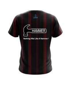 Alternative view of Hammer Red And Black Stripe CoolWick Bowling Jersey