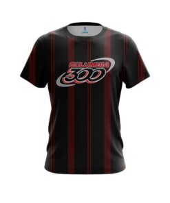 Columbia 300 Red And Black Stripe CoolWick Bowling Jersey